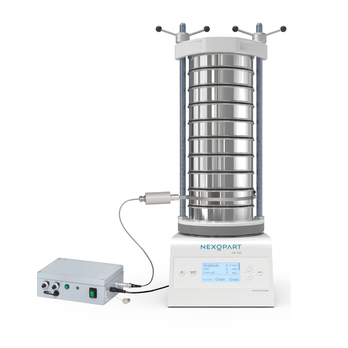 Variation de fréquence ultrasonique directement sur un tamis analytique
