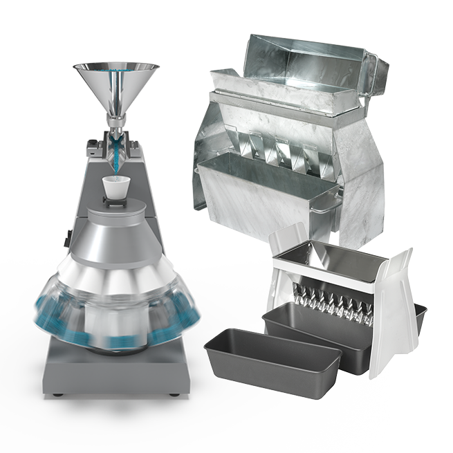 NEXOPART Probenteiler verschiedene Sorten | © NEXOPART